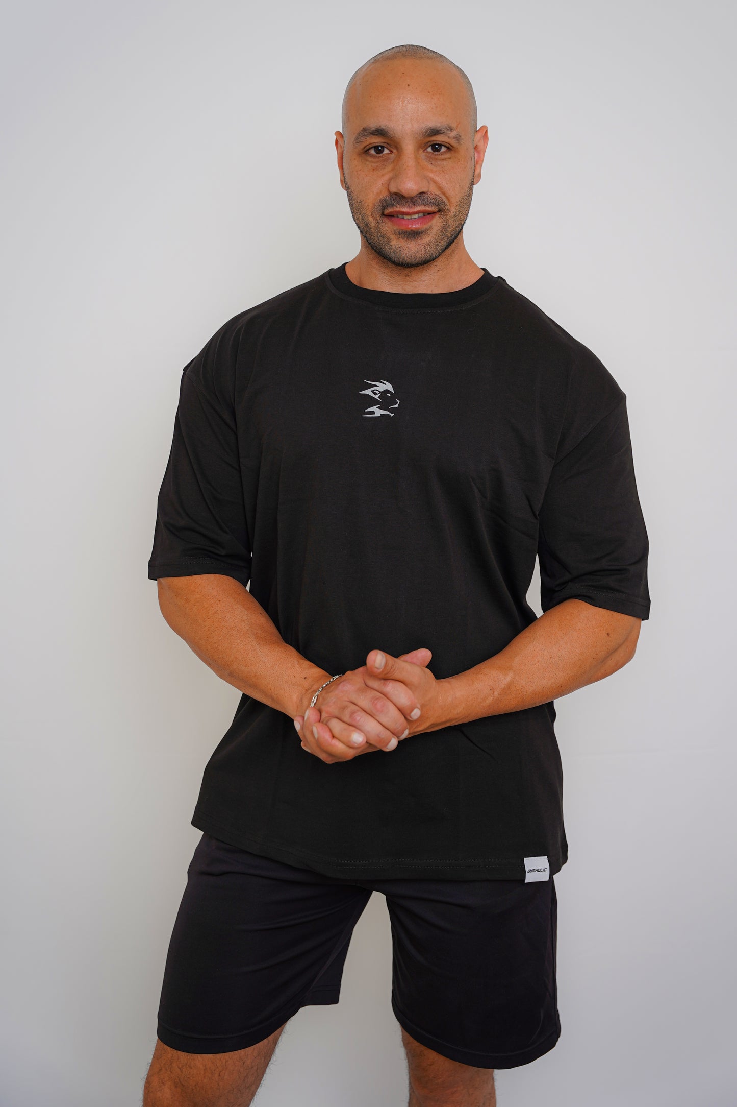 GYMHOLIC – Oversized Workout T-Shirt für Männer – Schwarz 